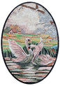 Handmade Swan Mosaic Mural: Lake Wall Art Decor (36" x 24")