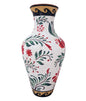 Handmade Floral Mosaic Vase: White Marble Stone Plant Holder