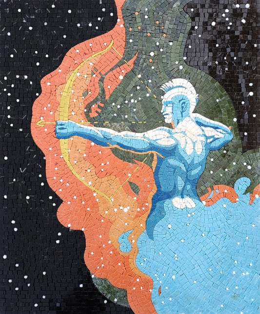 Sagittarius Mosaic Tile Art: Handmade Zodiac Wall Decor