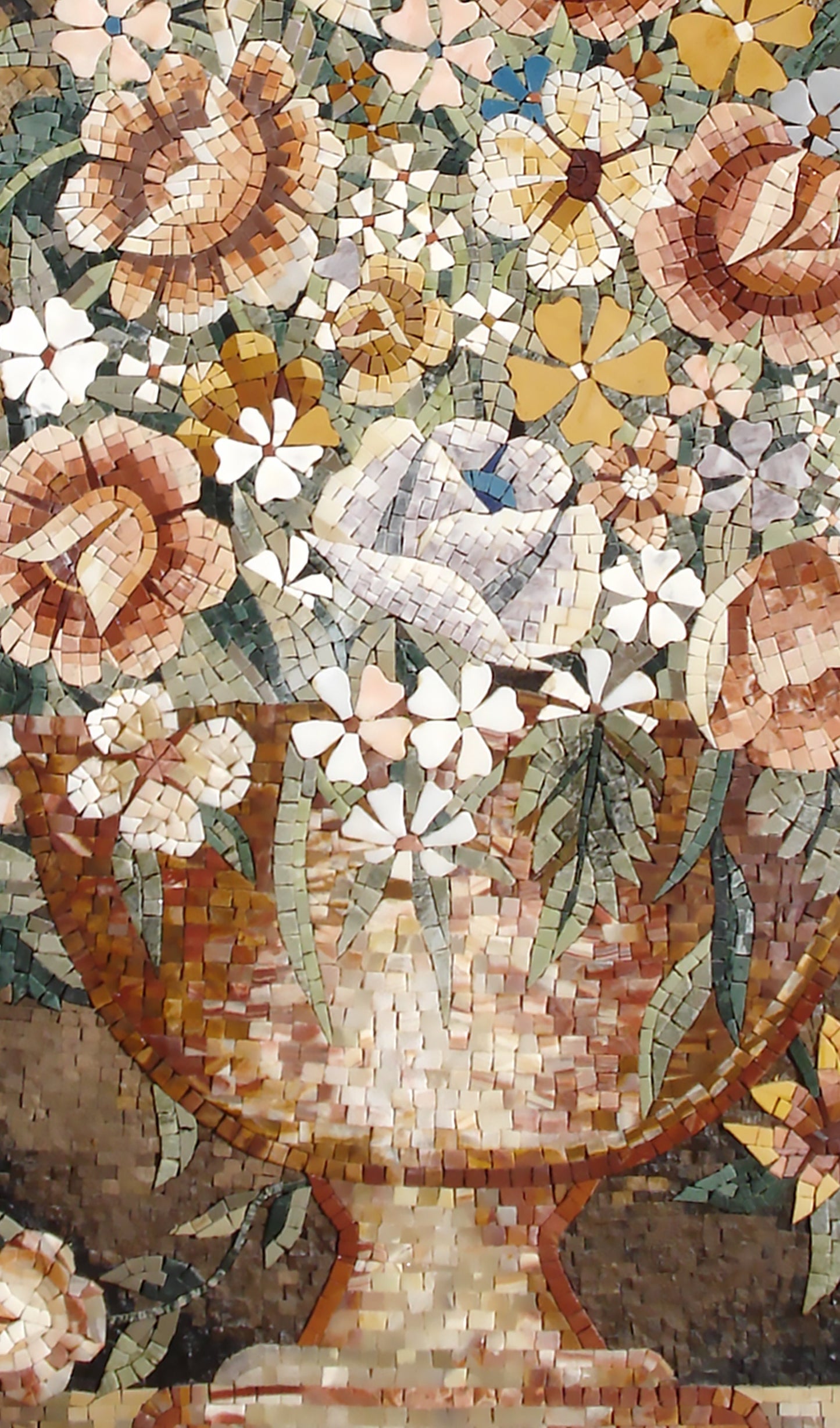 FL028 Flowers Vase Marble Mosaic Wall Art