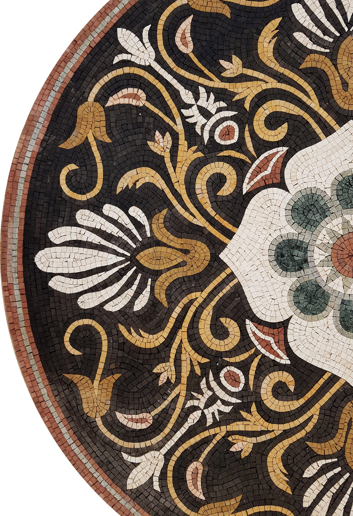 Timeless Beauty - 40-Inch Handmade Pattern Mosaic Medallion - Natural Marble Tile Décor