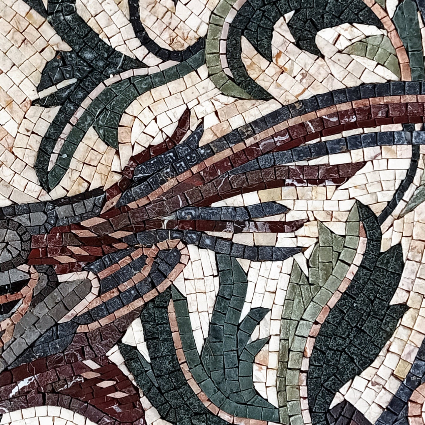 Handmade Pheasant Mosaic Tile Art: Round Bird Medallion (32")