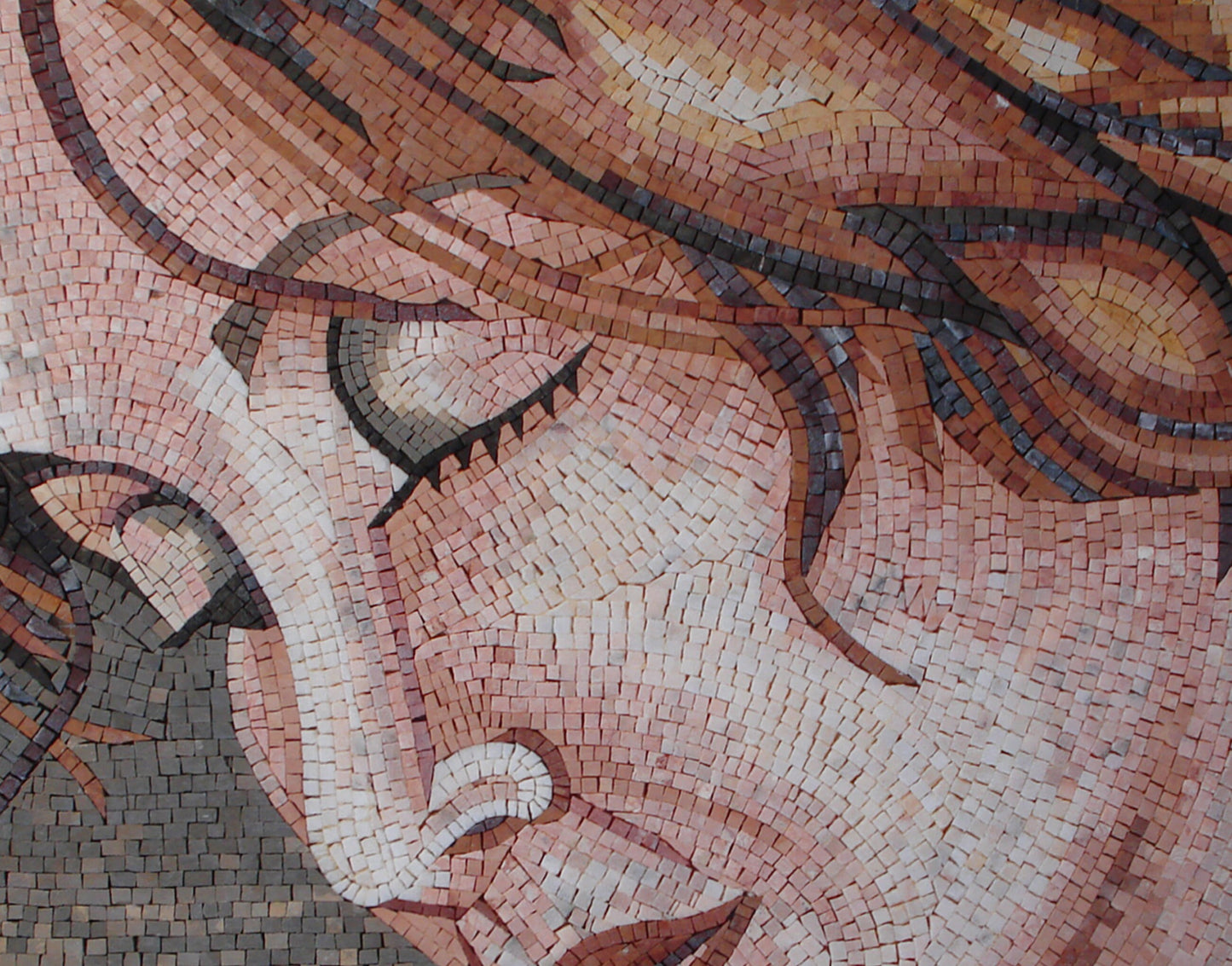 PT003 Woman's Portrait Handmade Marble Mosaic