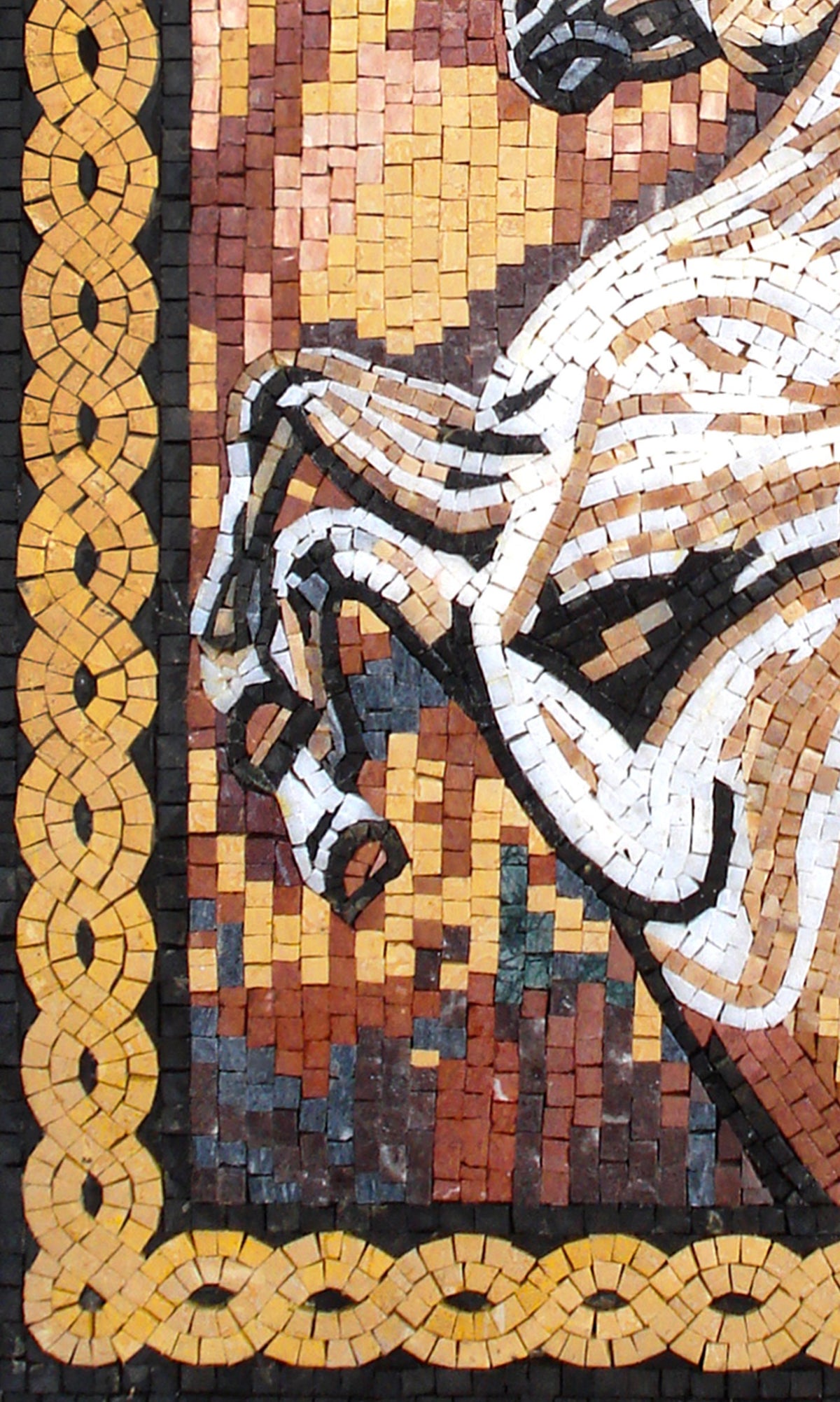 HORSE MOSAIC BACKSPLASH | Animal Mosaic Murals For Living Room And House Warming | Horse Rearing Mosaic Art Tiles For New Home Walls Decor