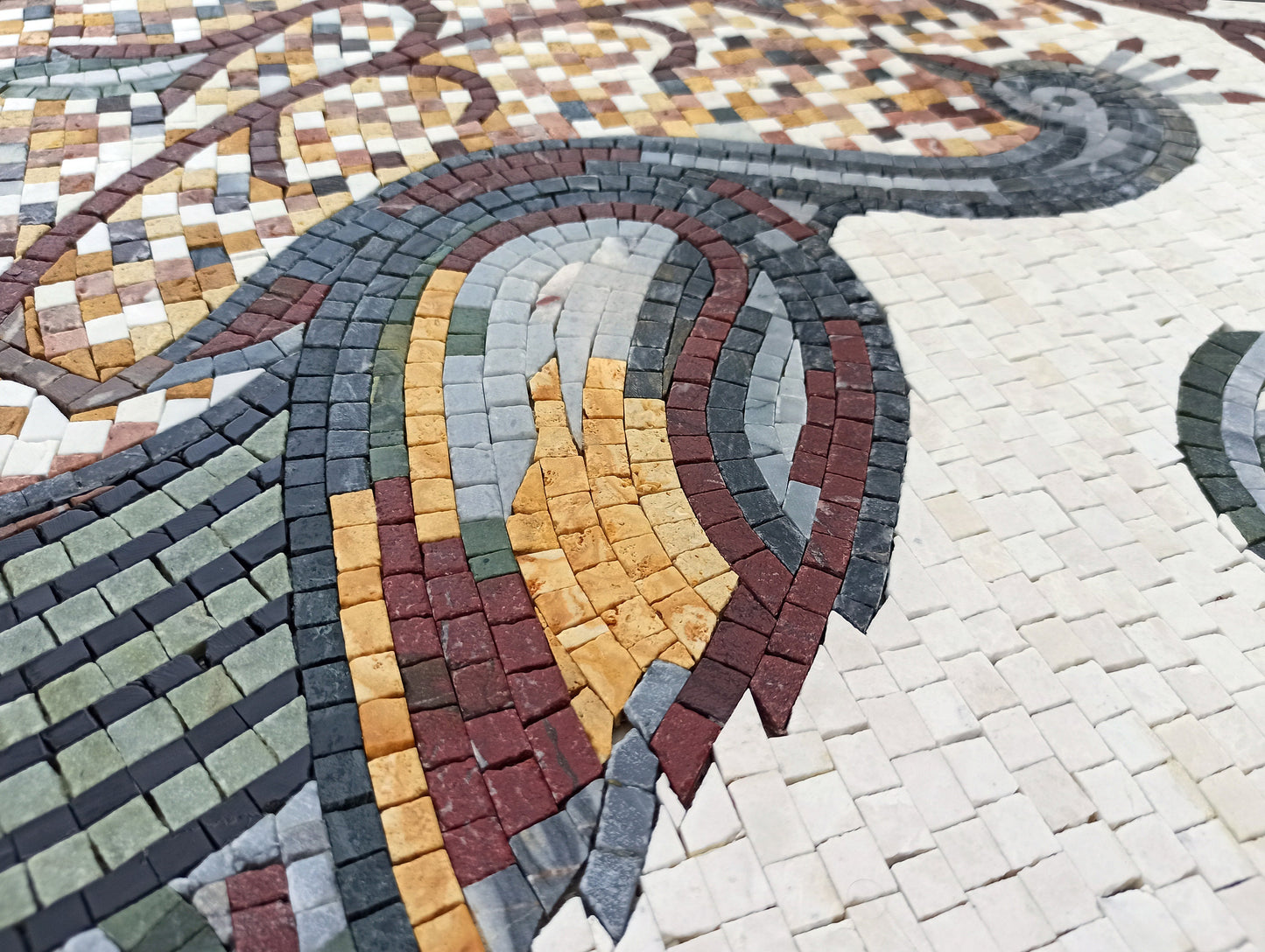 PEACOCK MOSAIC TILES | Animal Mosaic Tiles For New House | Mirror Peacock Sitting On Tree Artwork Tiles For Walls And Peacock Lovers
