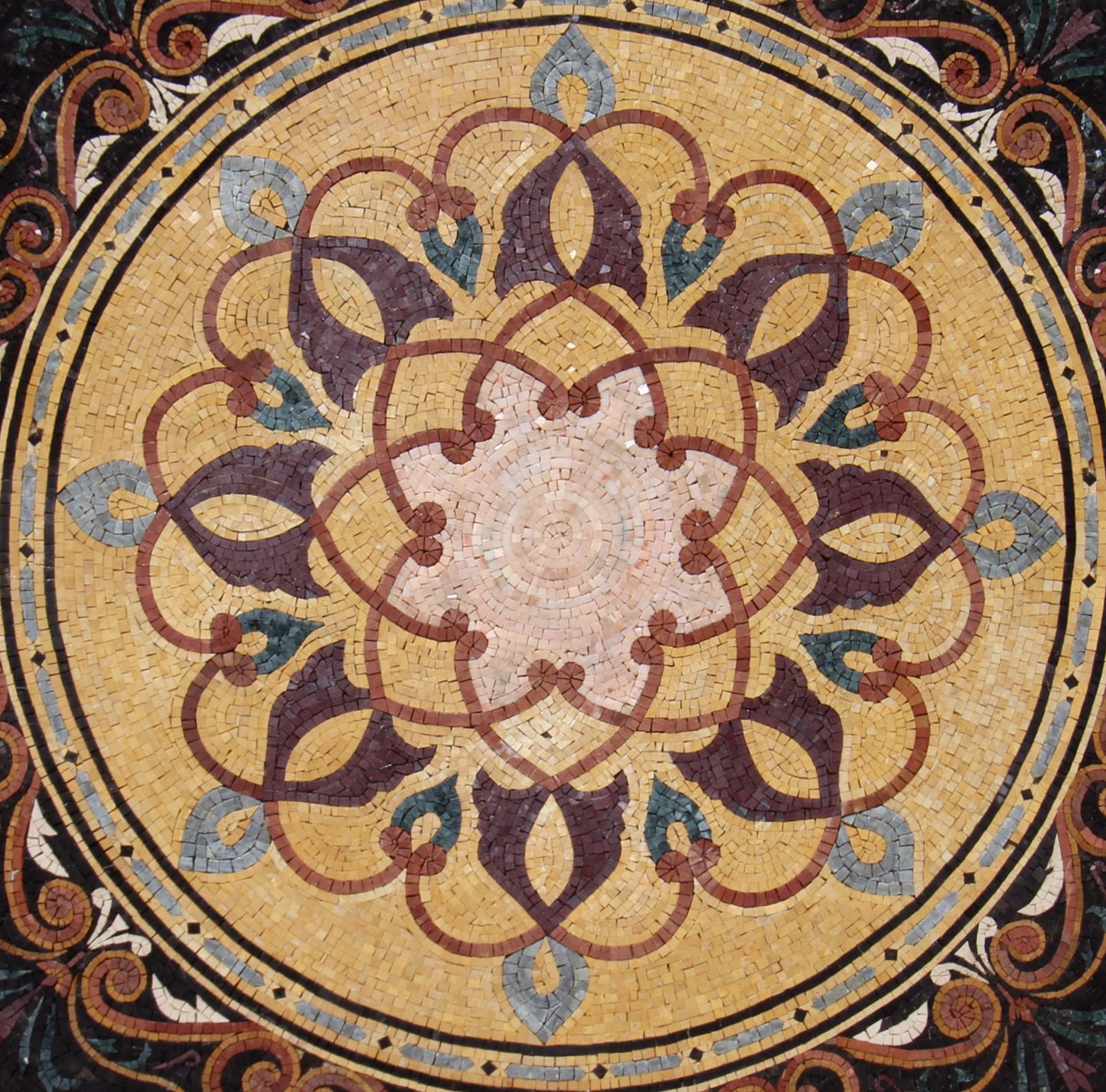 Romantic Elegance - Art Nouveau-Inspired Patterned Mosaic Medallion - Customization available