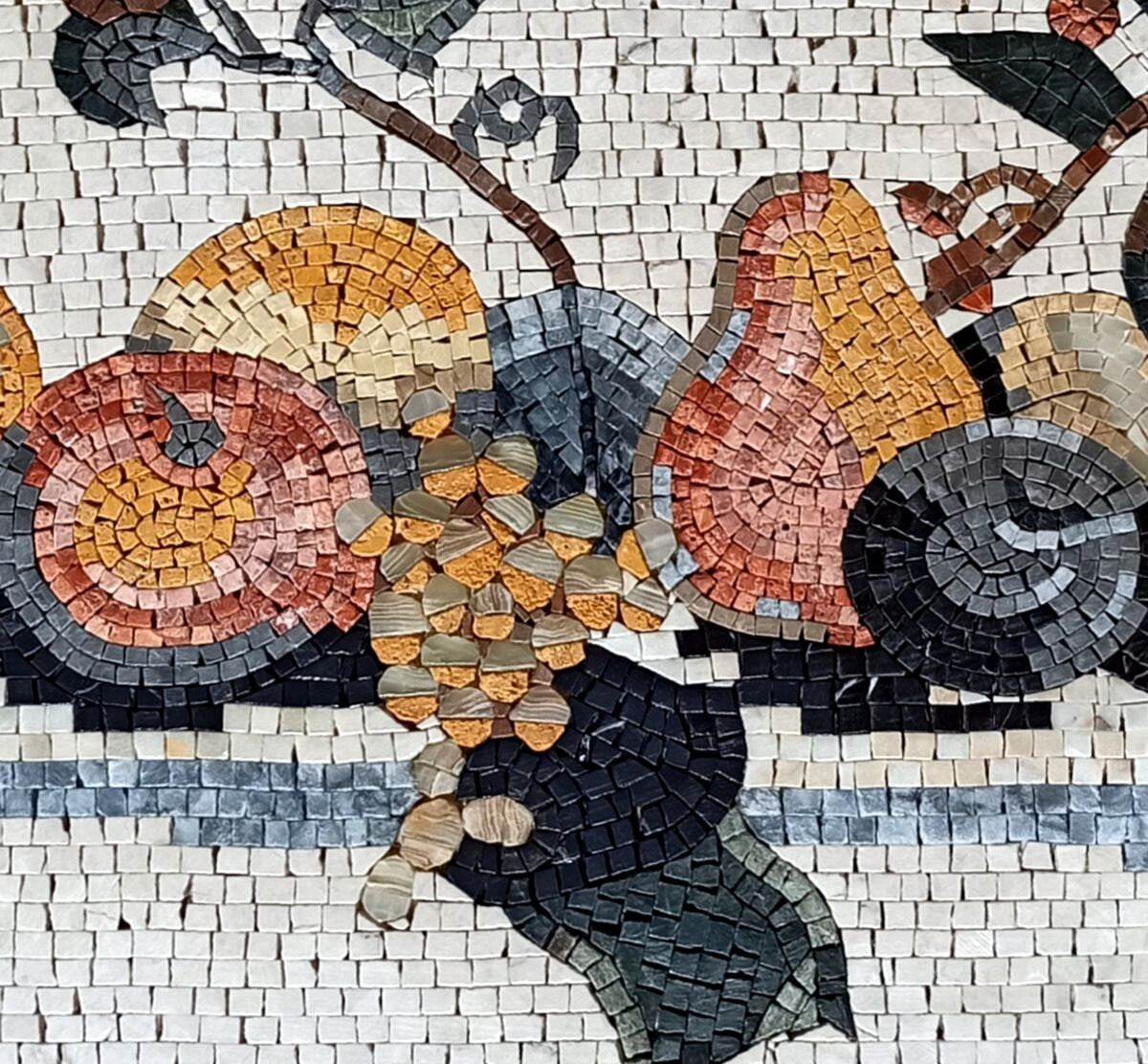 Handmade Fruit Mosaic Backsplash: Kitchen Wall Art (48” x 22”)