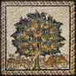 Handmade Tree of Life Mosaic Art Tile: Lion & Deer (28x28")