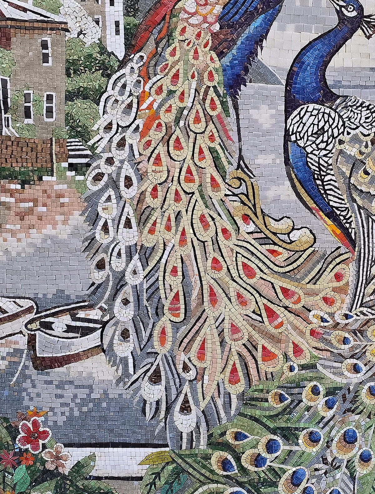 Custom Handmade Peacock Mosaic – Mosaic Glass Wall Art, Luxury Decorative Tile, Personalized Mosaic Art