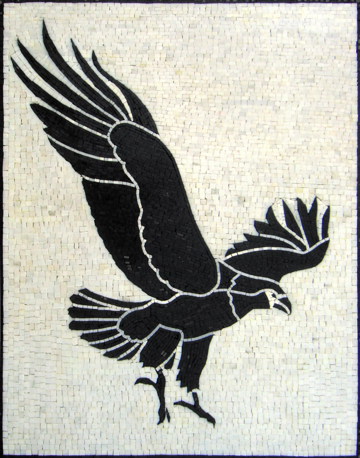 Handmade Eagle Mosaic Backsplash: Marble Stone Wall Art