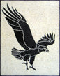 Handmade Eagle Mosaic Backsplash: Marble Stone Wall Art