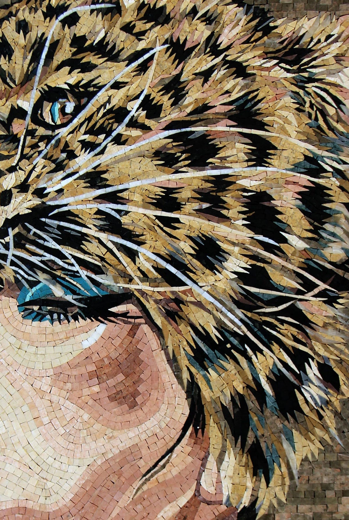 34"x23" Woman Smoking Mosaic Art – Feminine Portrait Artwork, Unique Home Accent, Customization Available