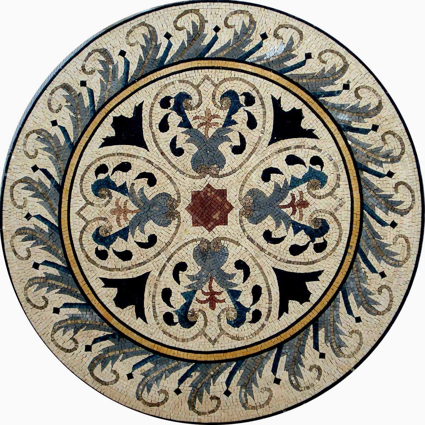 48" Handmade Decorative Medallion wall floor Marble Mosaic Art Stone Tile Décor