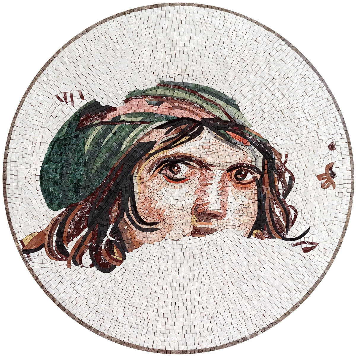 ZEUGMA MOSAIC TILES| Gypsy Girl Art Reproduction Medallion Mosaic Tiles | Roman Masterpiece Mosaic Tiles For House Warming