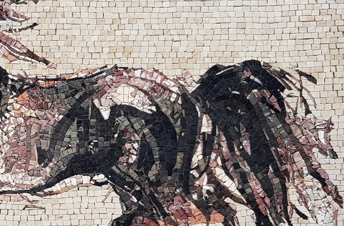 Handmade Horse Mosaic Tile Art: Marble Stone Animal Wall Decor