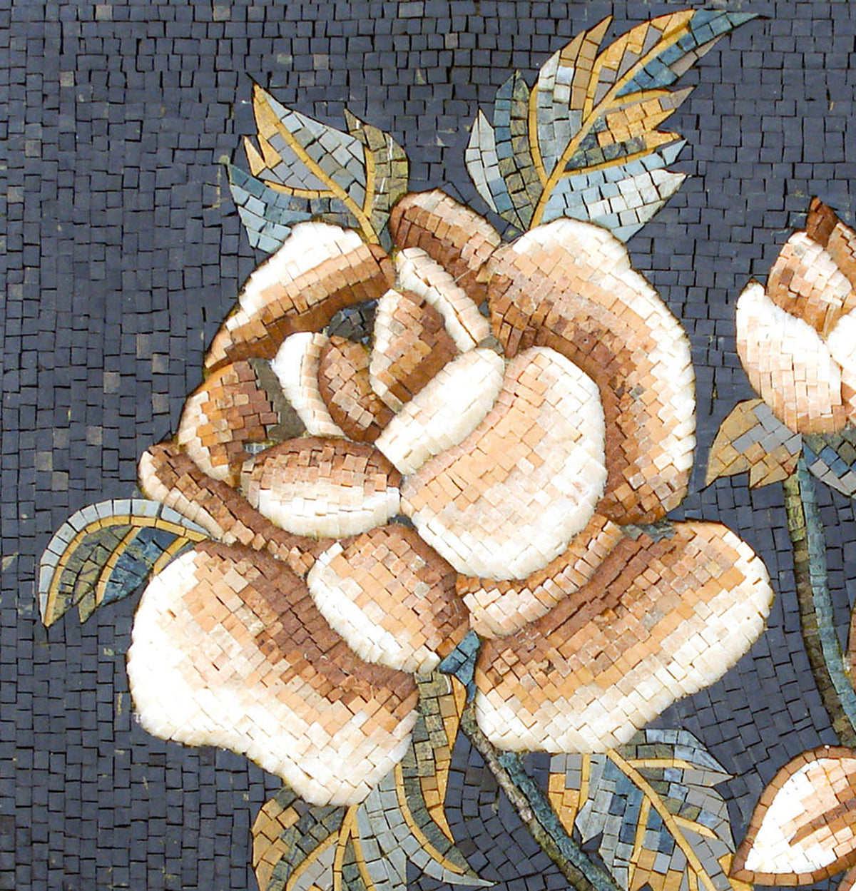 FL030 Handmade Marble Mosaic Flowers Vine