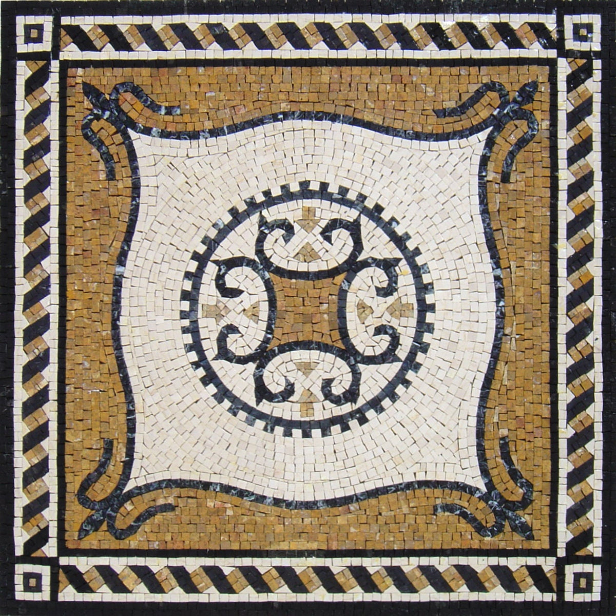 36” MEDALLION MOSAIC TILES | Square Shape Pattern Mosaic Tiles For Living Room | Tiles For Interior And Outdoor Entry And Walls