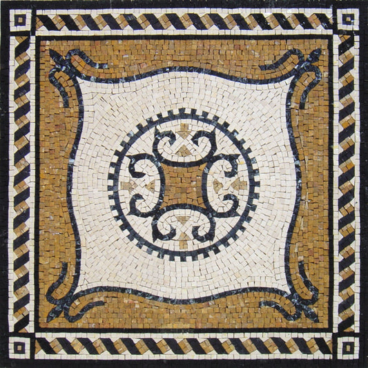 36” MEDALLION MOSAIC TILES | Square Shape Pattern Mosaic Tiles For Living Room | Tiles For Interior And Outdoor Entry And Walls