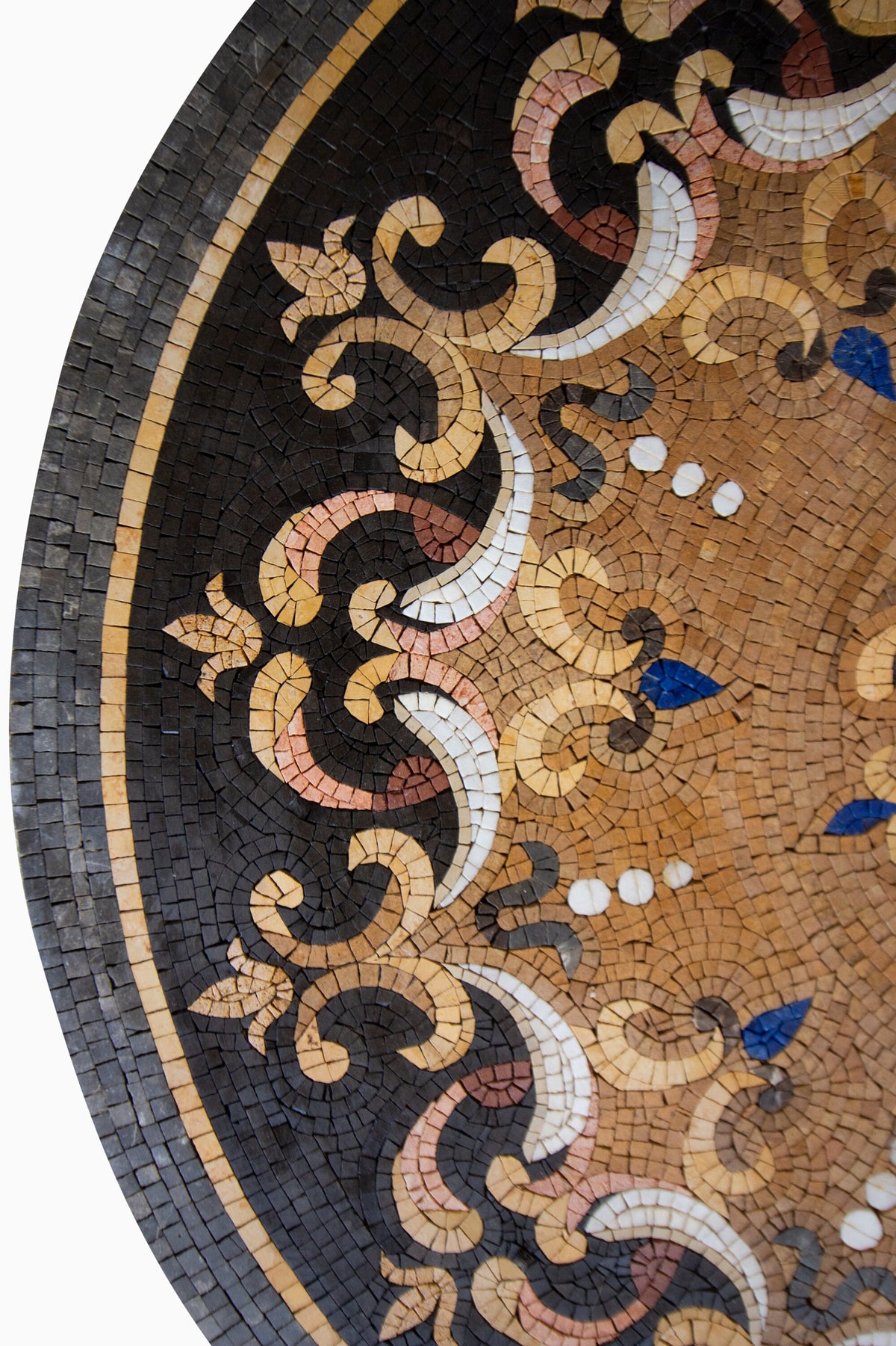 Elevate Your Space with a Handmade Fleur-de-lis Round Mosaic Medallion Art Tile - Customization available