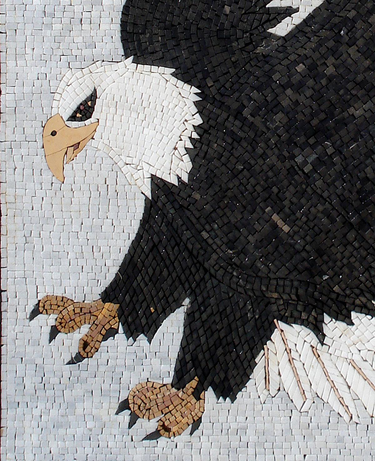 Handmade Eagle Mosaic Tile Art: Stone Wall Decor (40x32)