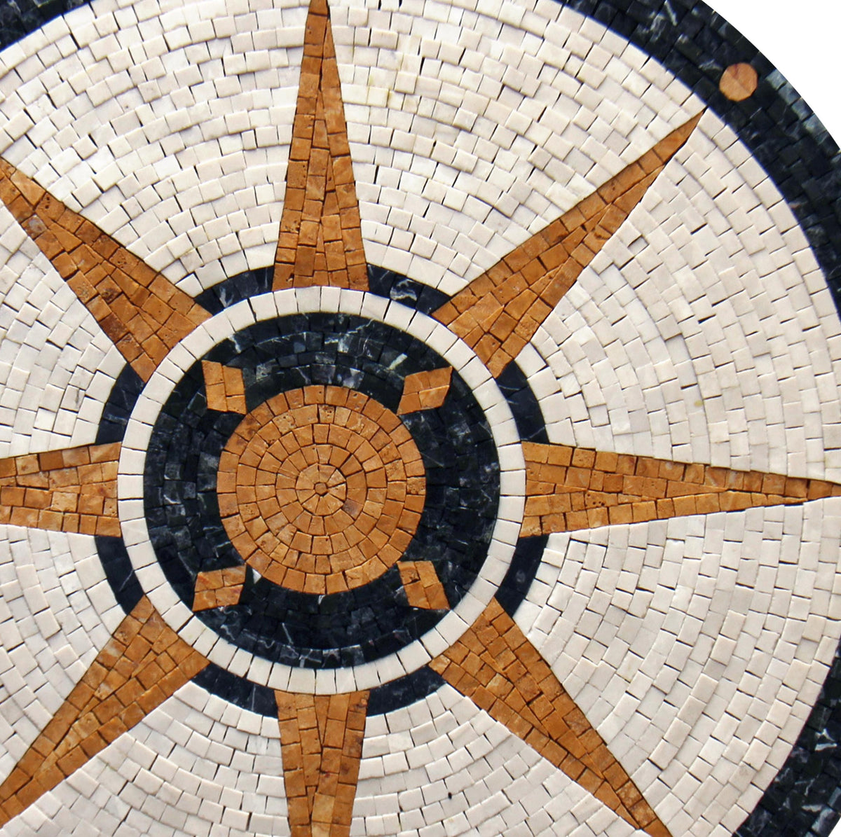 Floral Marble Mosaic Tile: Geometrical Square Pattern, Indoor/Outdoor