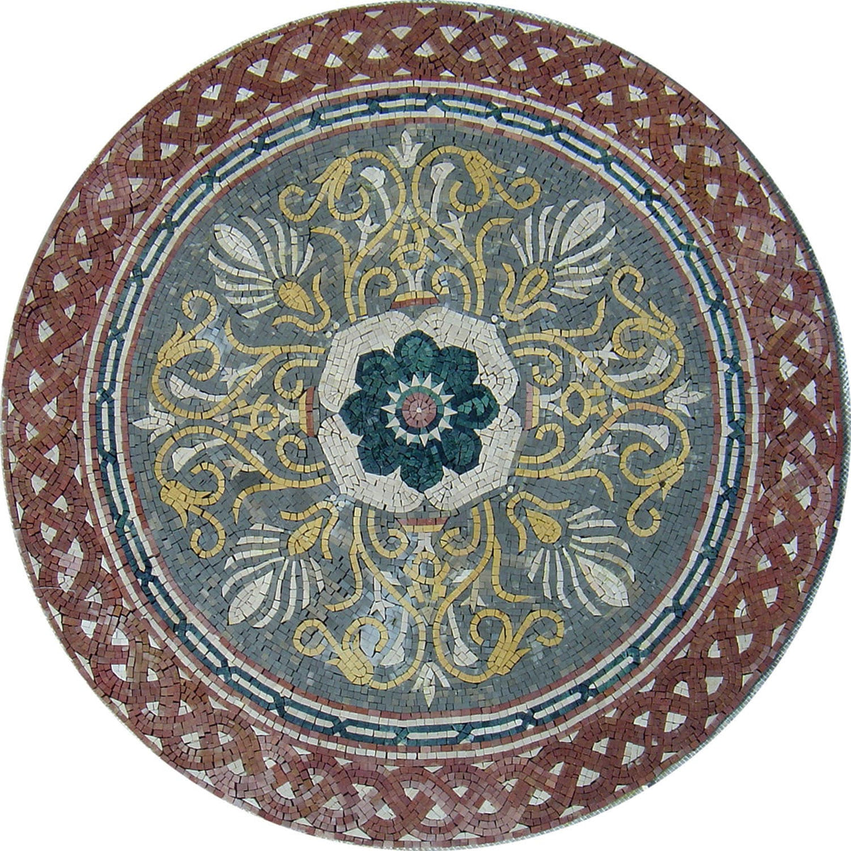 Elegant Mosaic Masterpiece: Marble Mosaic Medallion Stone Art Tile - Customization available
