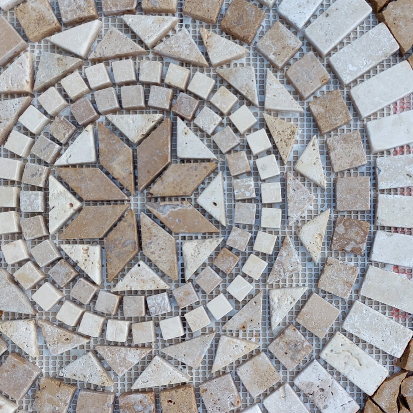 Handmade Marble Stone Mosaic Tile: Square Medallion Art (24”x24”)