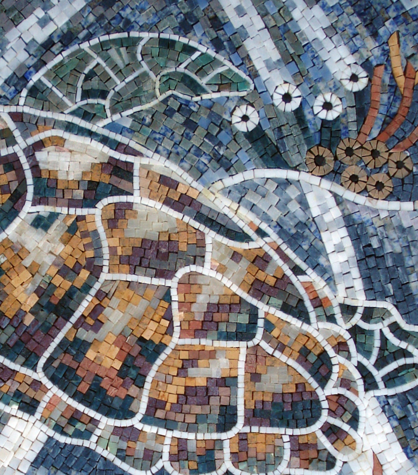 Handmade Sea Turtle Mosaic Tile Art: Marble Wall Decor (24x20)