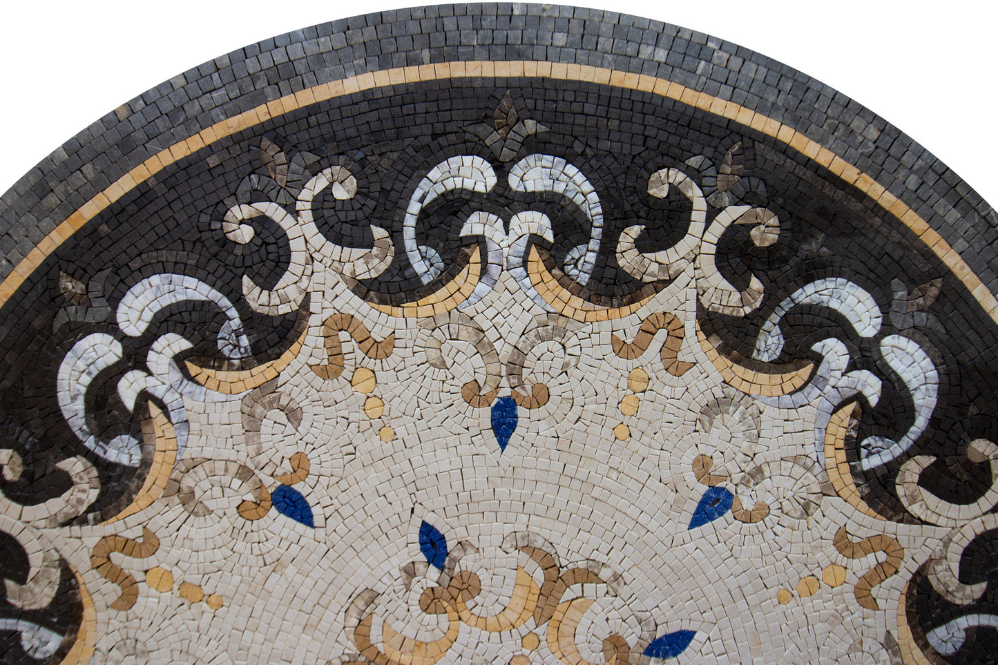 Maritime Elegance - 32-Inch Handmade Nautical Rose Compass Round Mosaic Art Tile - Customization available