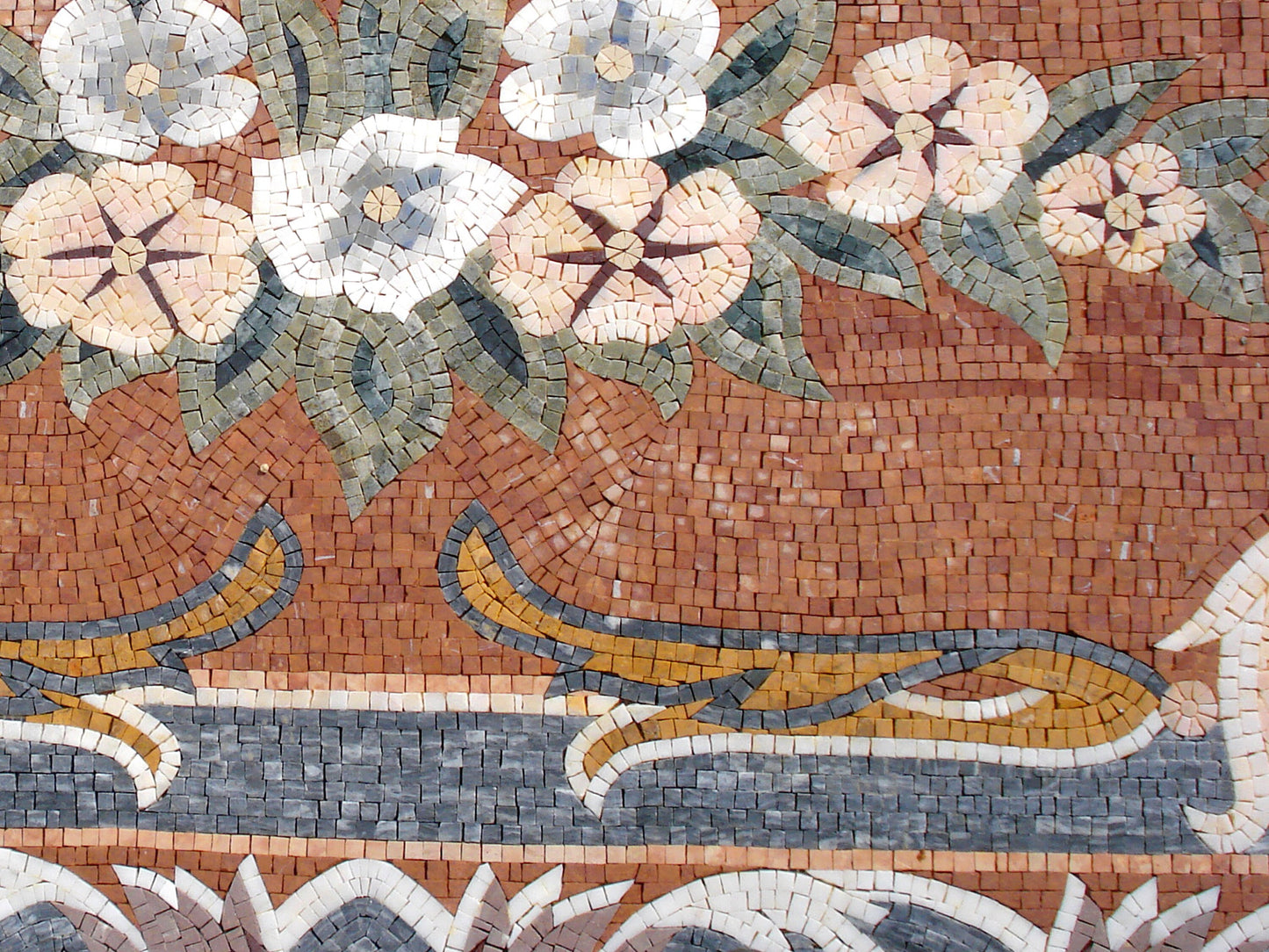 HOME DECORATION RUG | Floral Mosaic Modern Area Masterpiece Rug | Natural Stone Attractive Art Handmade Carpet | Housewarming Gift
