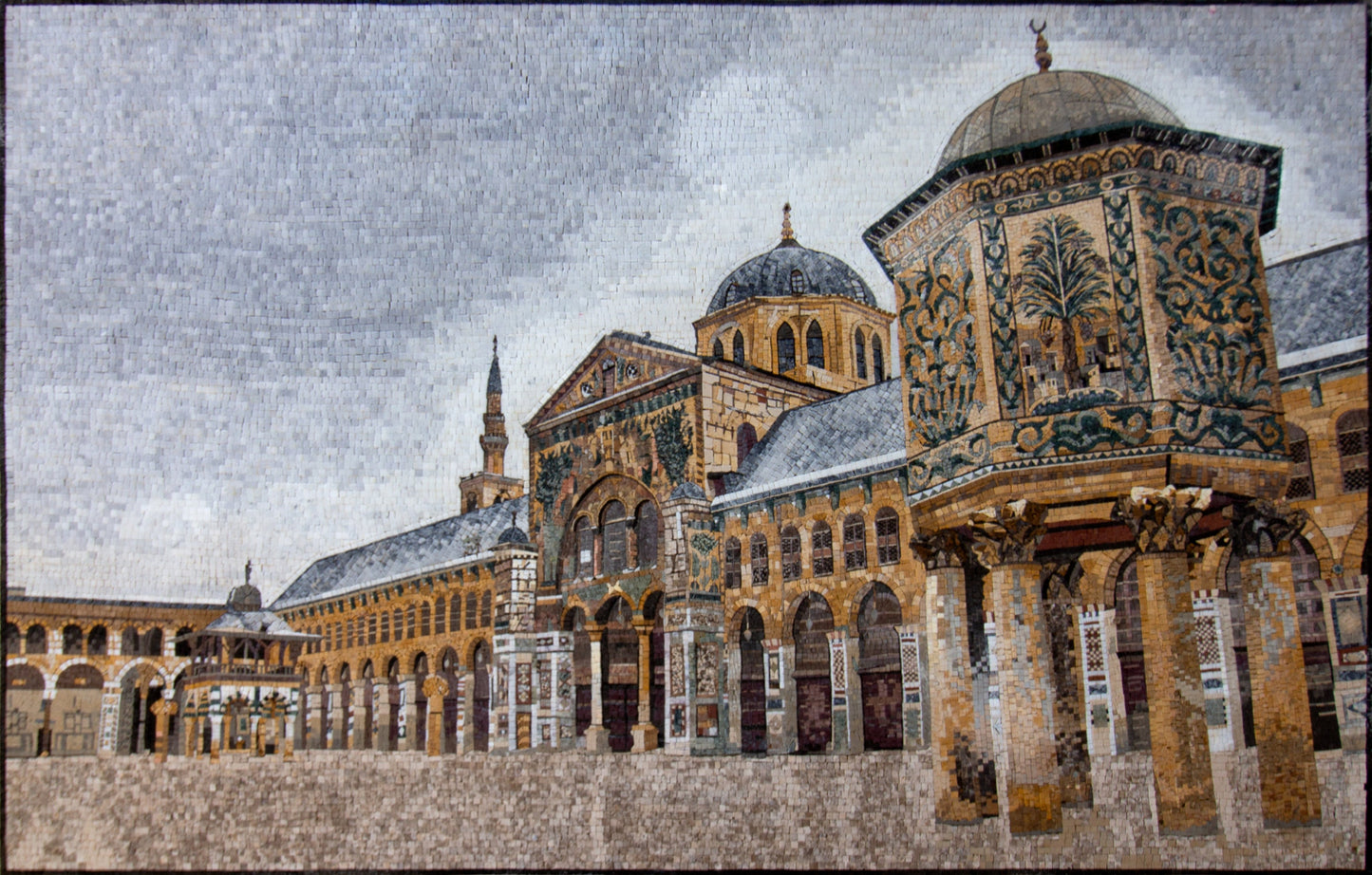 Handmade Umayyad Mosque Mosaic: Damascus Syria Marble Wall Art
