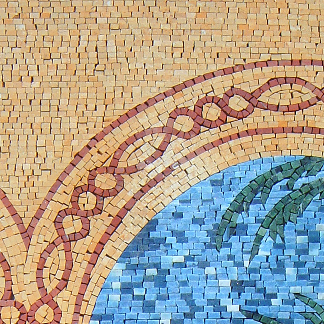 Handmade Palm Tree Mosaic Tile Art: Desert Scenery Wall Decor
