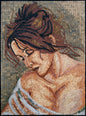 Handmade Marble Mosaic Tile: Elegant Woman Portrait Mural