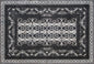 Handmade Marble Mosaic Rug: Black and White Floral Carpet (80” x 54")
