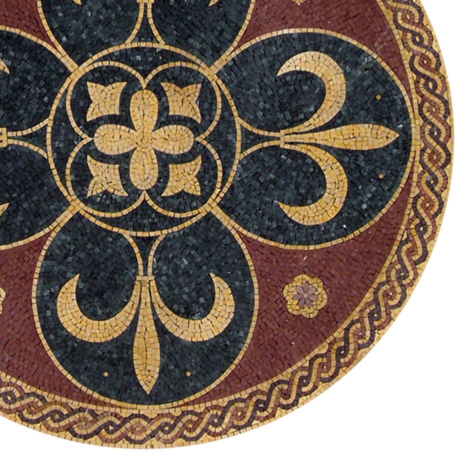 Elegant Harmony - 32-Inch Handmade Pattern Mosaic Medallion - Natural Marble Tile Décor - Customization available