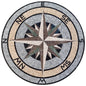 Handmade Marble Compass Medallion: 48-Inch Mosaic Tile Art