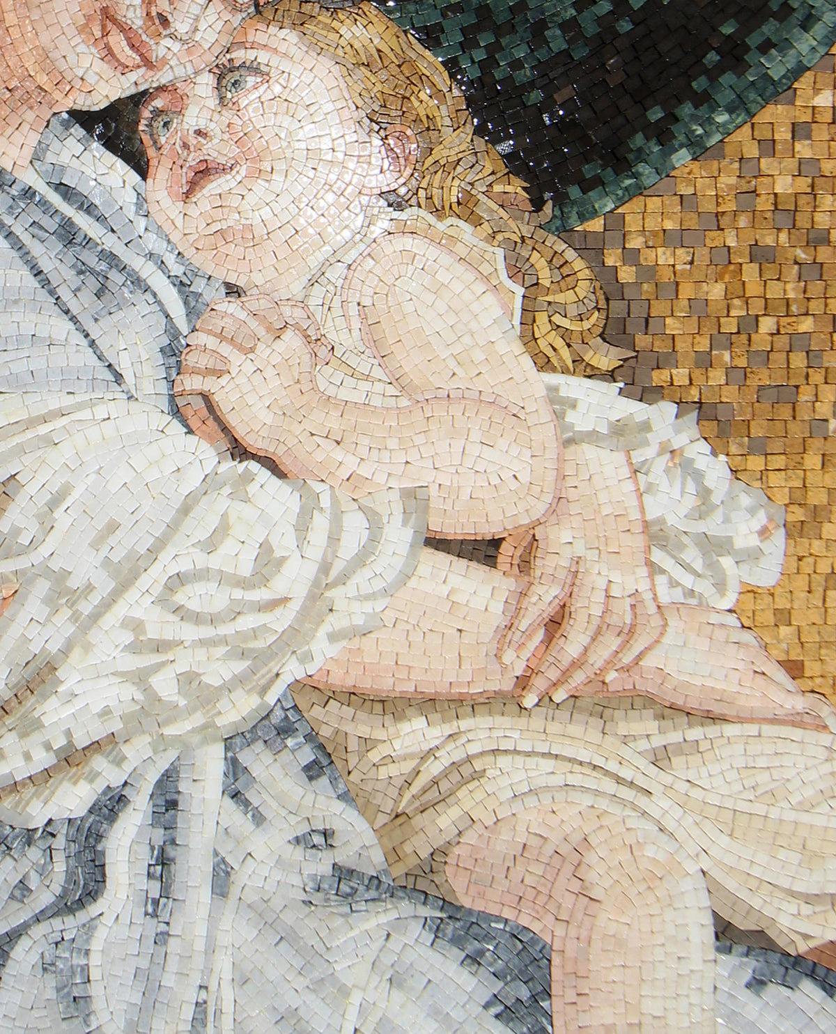 40"x32" Mother-Daughter Mosaic Wall Art – Custom Handmade Marble Tile Artwork, Family Portrait, Customization available