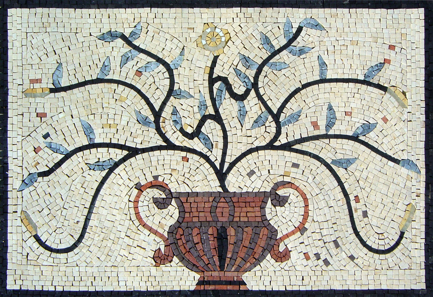 Handmade Marble Mosaic Flower Vase: Kitchen Wall Art Decor