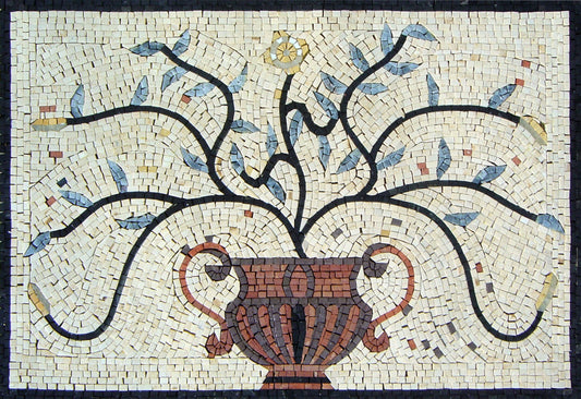 Handmade Marble Mosaic Flower Vase: Kitchen Wall Art Decor