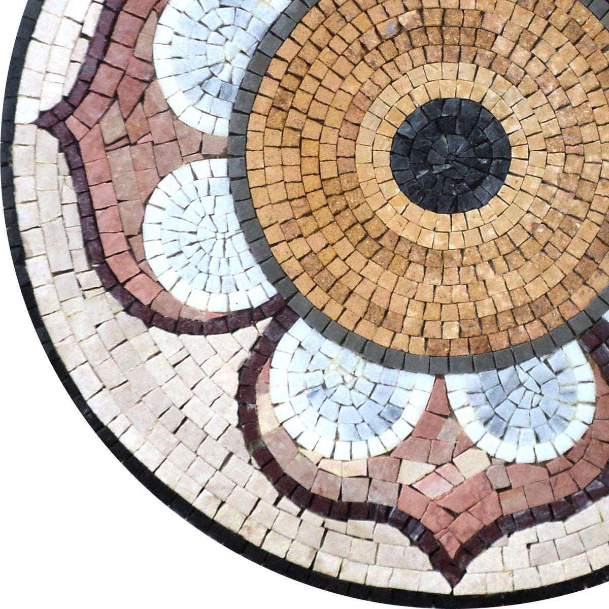 Intricate Elegance: Handmade 20" Marble Mosaic Medallion Tile for Artful Home Décor - Customization available