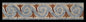 Gray Swirl & Gold Flower Mosaic Tile Border: Handmade Marble Accent Trim