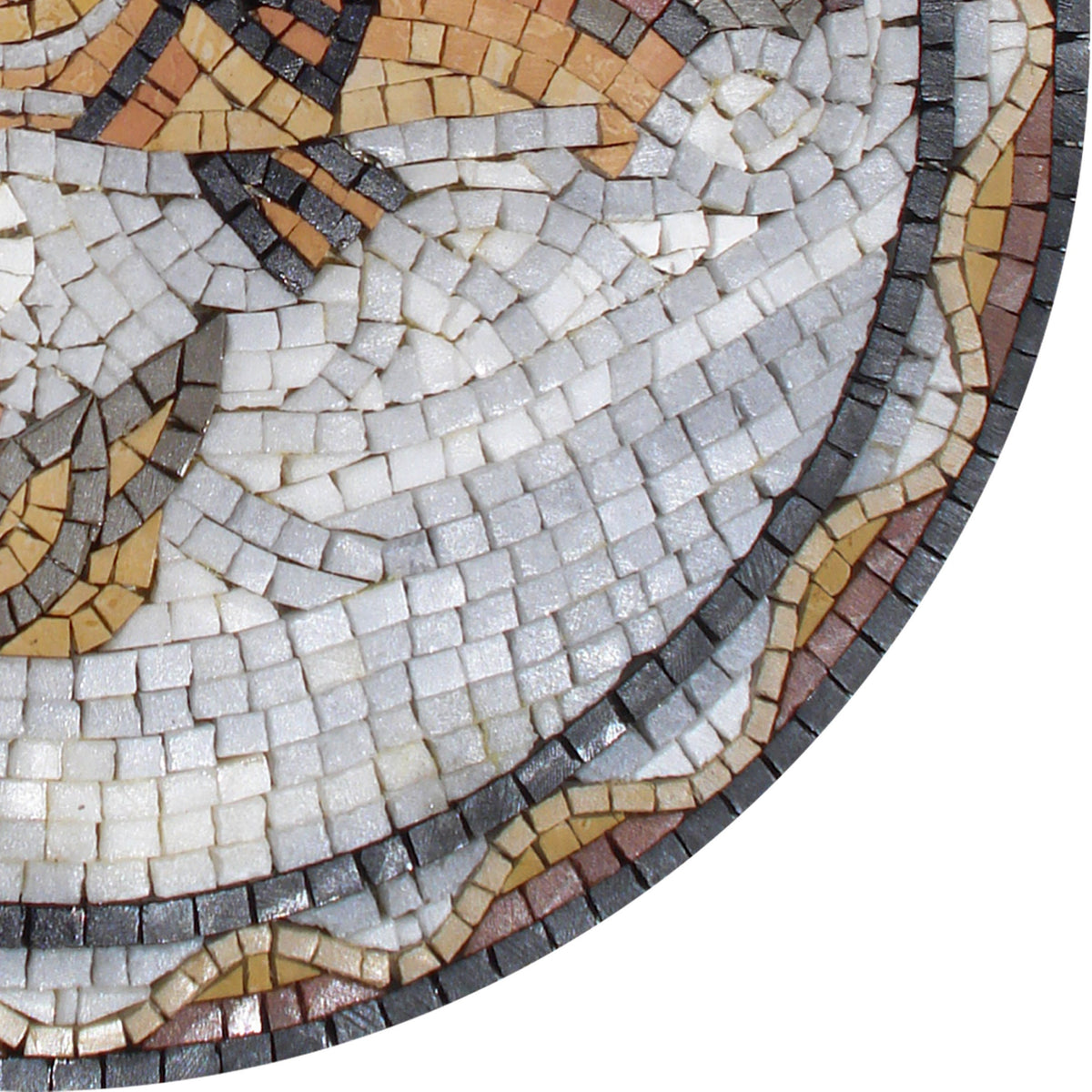 Exquisite 20-Inch Handmade Fish Marble Mosaic Medallion for Artful Décor - Customization available