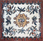 Mosaic Flower Carpet: Handmade Natural Stone Tile Rug (80x80")