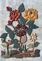16"x24" Multicolored Flower Mosaic – Handmade Marble Tile Wall Art, Chunky Floral Design, Customization available
