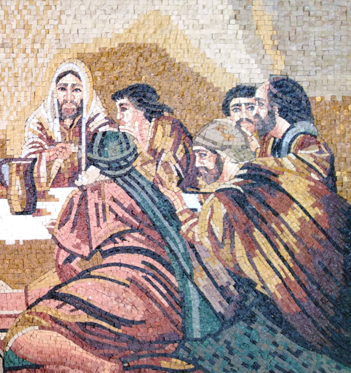 Handmade Marble Mosaic Mural: Leonardo Da Vinci's Last Supper