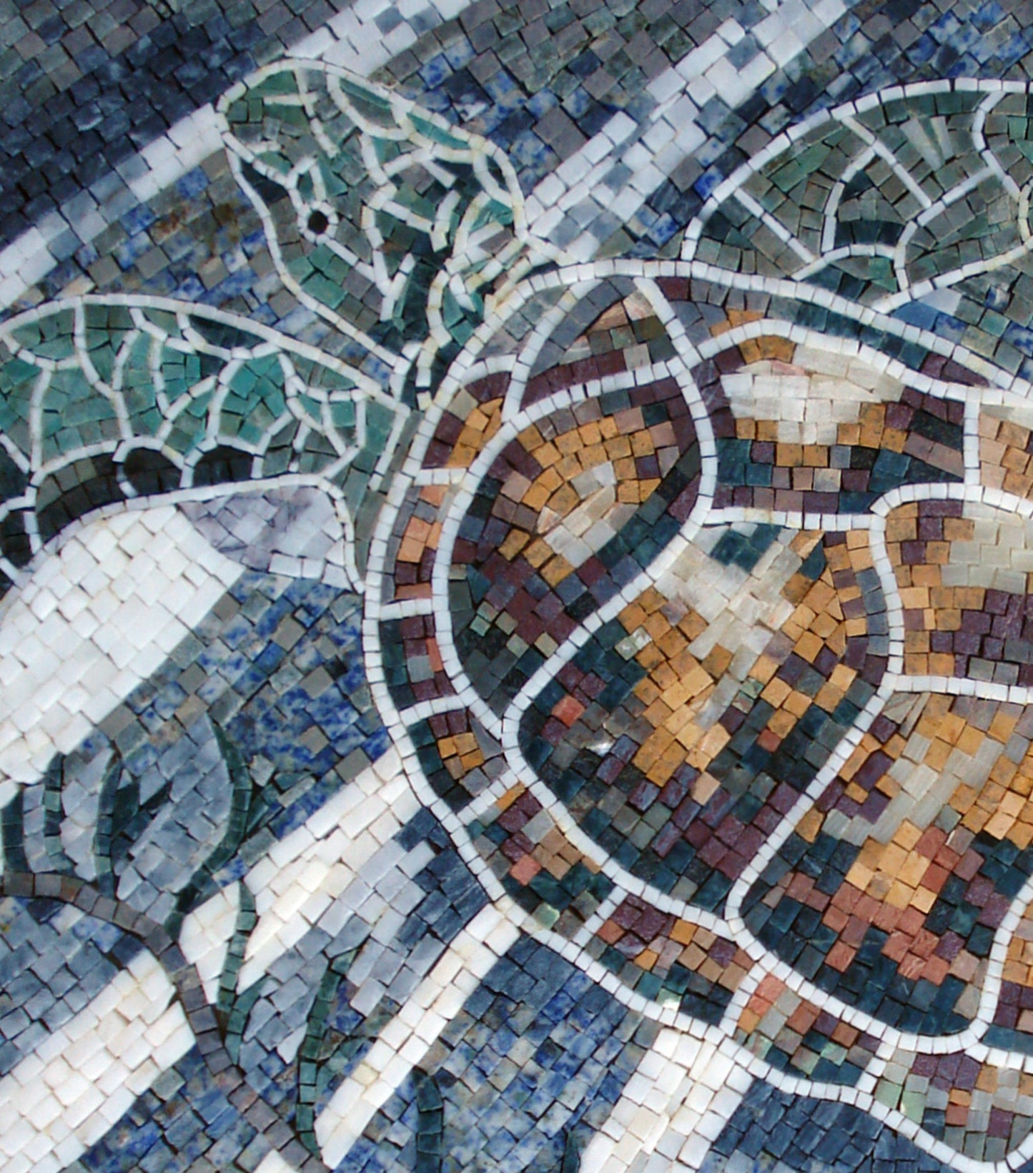 Handmade Sea Turtle Mosaic Tile Art: Marble Wall Decor (24x20)