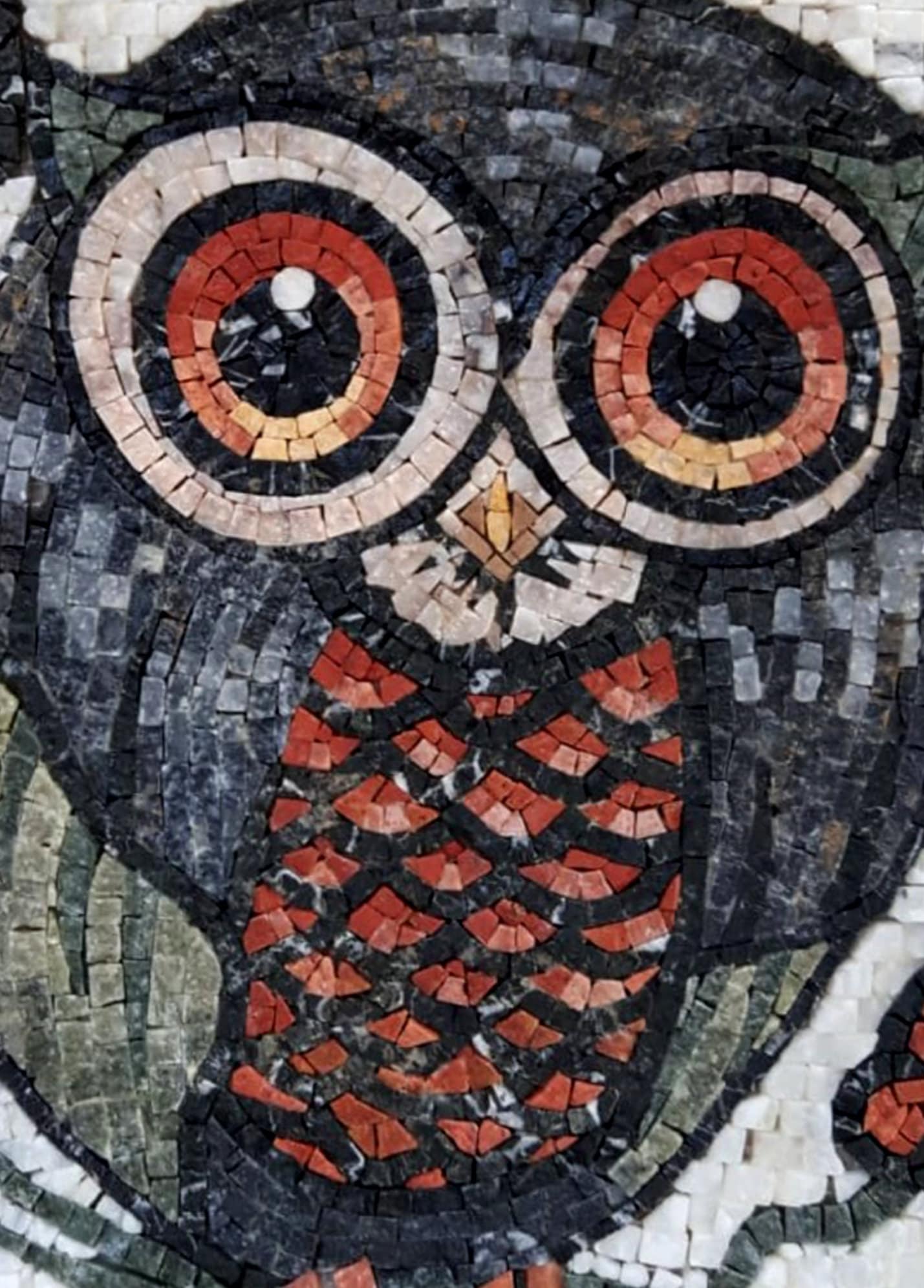 Handmade Owl Mosaic: Marble Wall Art Tile Backsplash