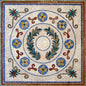 40" Marble Mosaic Tile Medallion: Botanical Floral Artwork