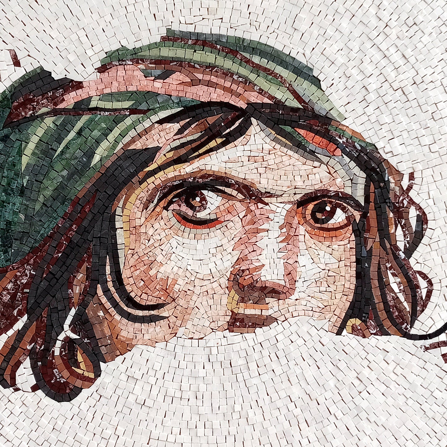 ZEUGMA MOSAIC TILES| Gypsy Girl Art Reproduction Medallion Mosaic Tiles | Roman Masterpiece Mosaic Tiles For House Warming