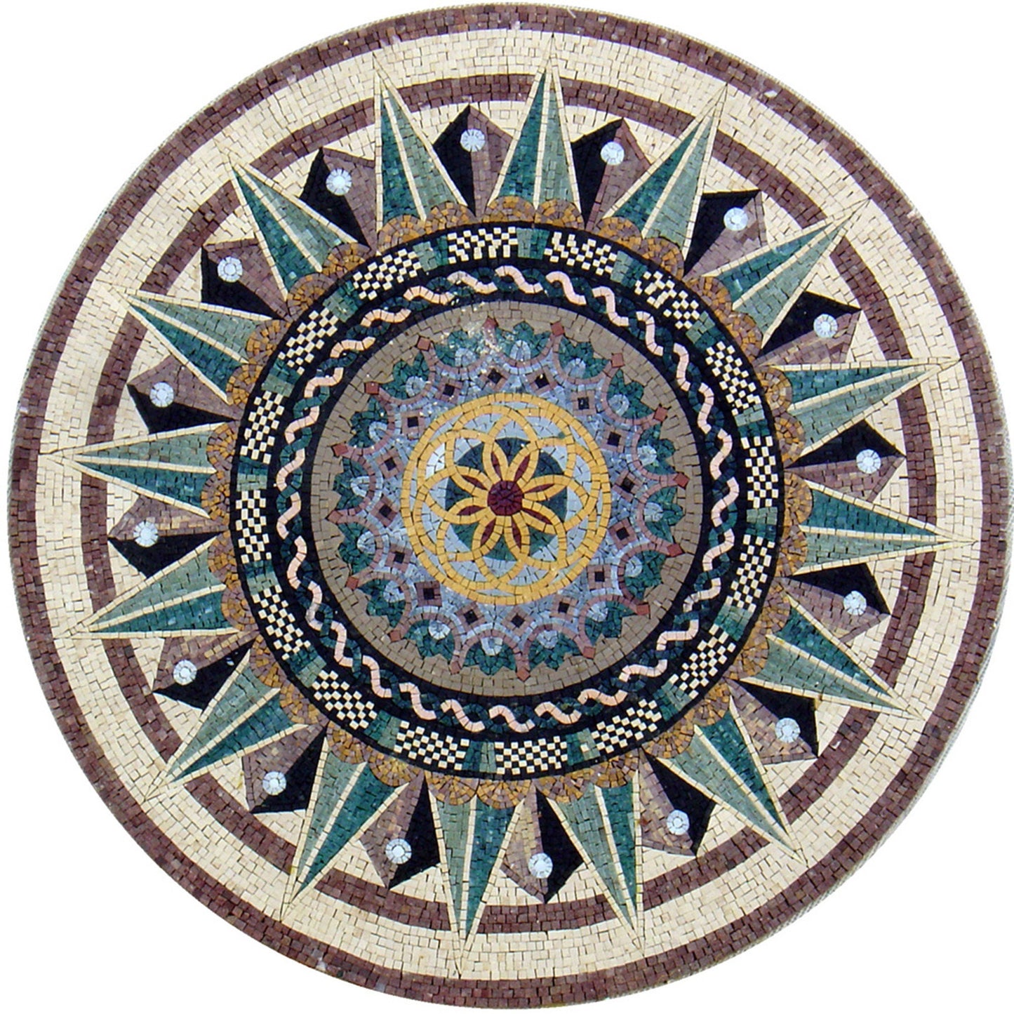 40" Handmade Decorative Medallion wall floor Marble Mosaic Art Stone Tile